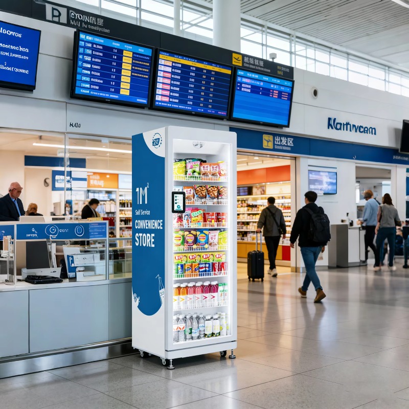 Open Vending Machine - AI-aangedreven open-deur-combinatie automaat met camera-bewaking, temperatuurregelsysteem,