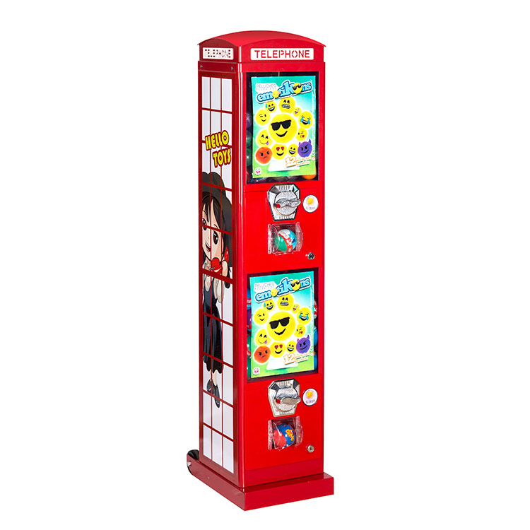 Candy Vending Machine - Rode telefooncel design metalen acryl capsule