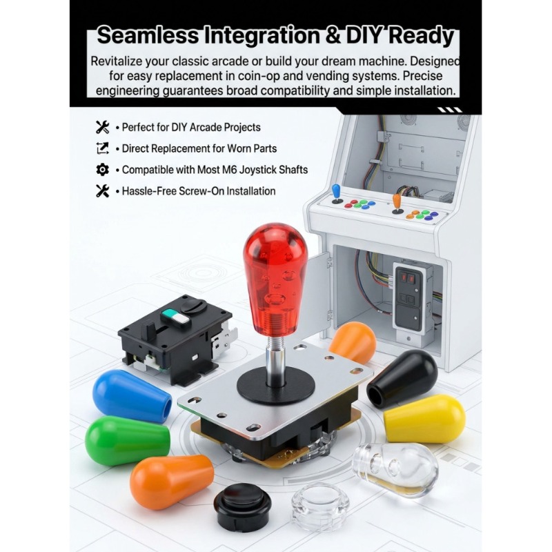 1 PCS M6 Joystick Amerikaanse  - Arcade Game Vending Machine recensie en prijs